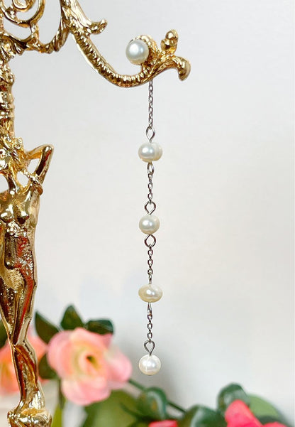 Boucles d'oreilles Pluie de perle Argent