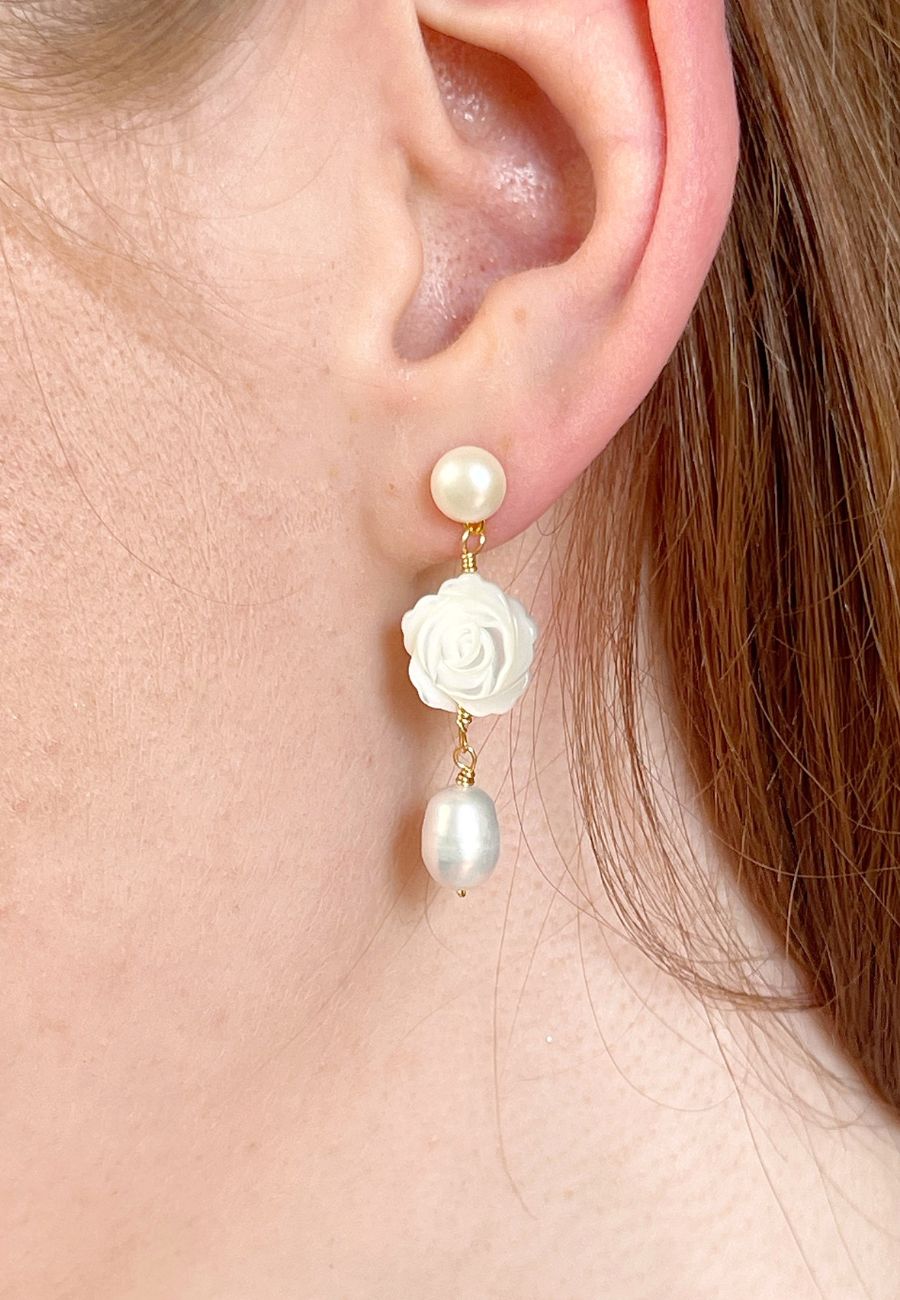 Boucles d'oreilles Roses de Versailles