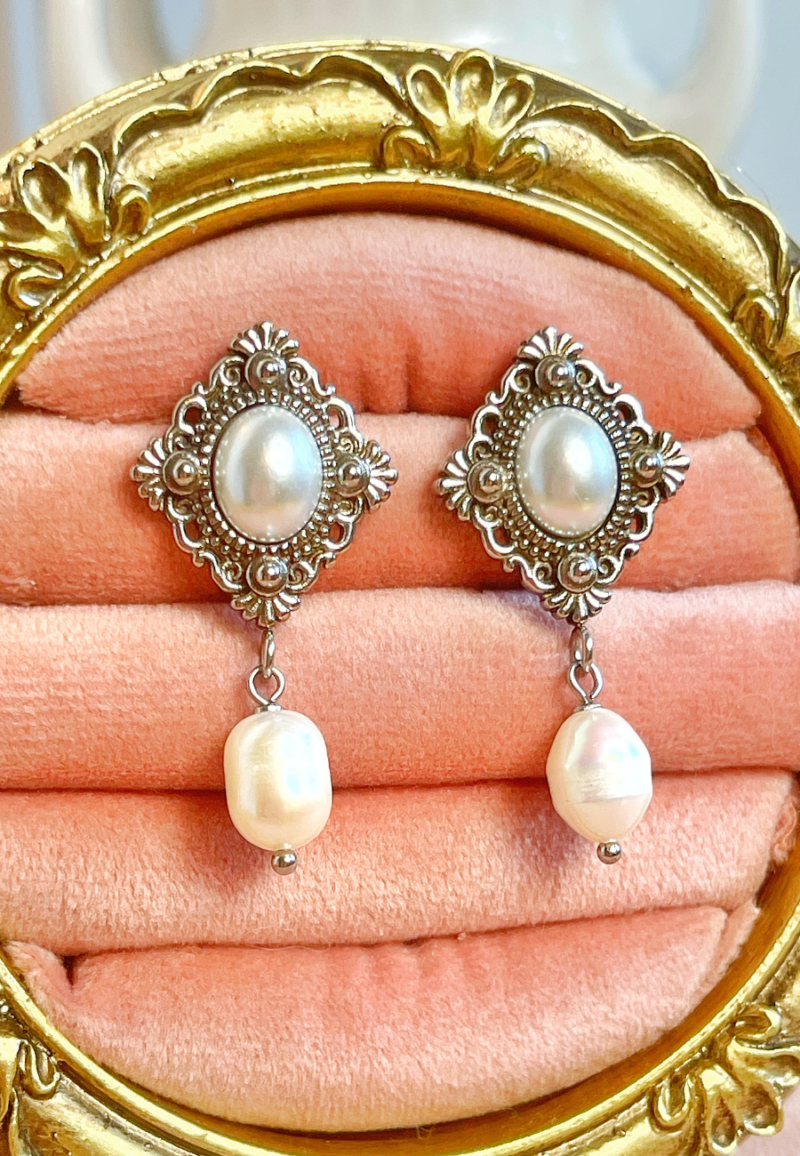 Boucles d'oreilles Lune Argentée