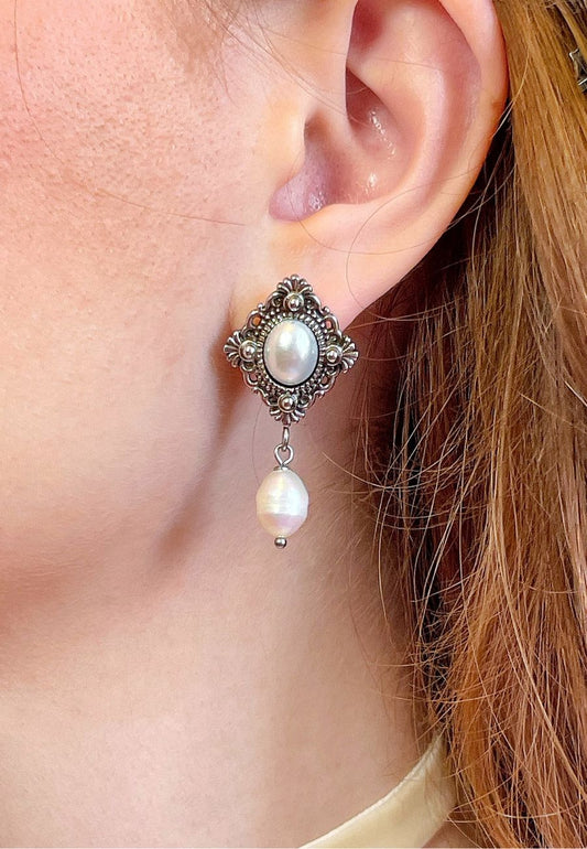 Boucles d'oreilles Lune Argentée